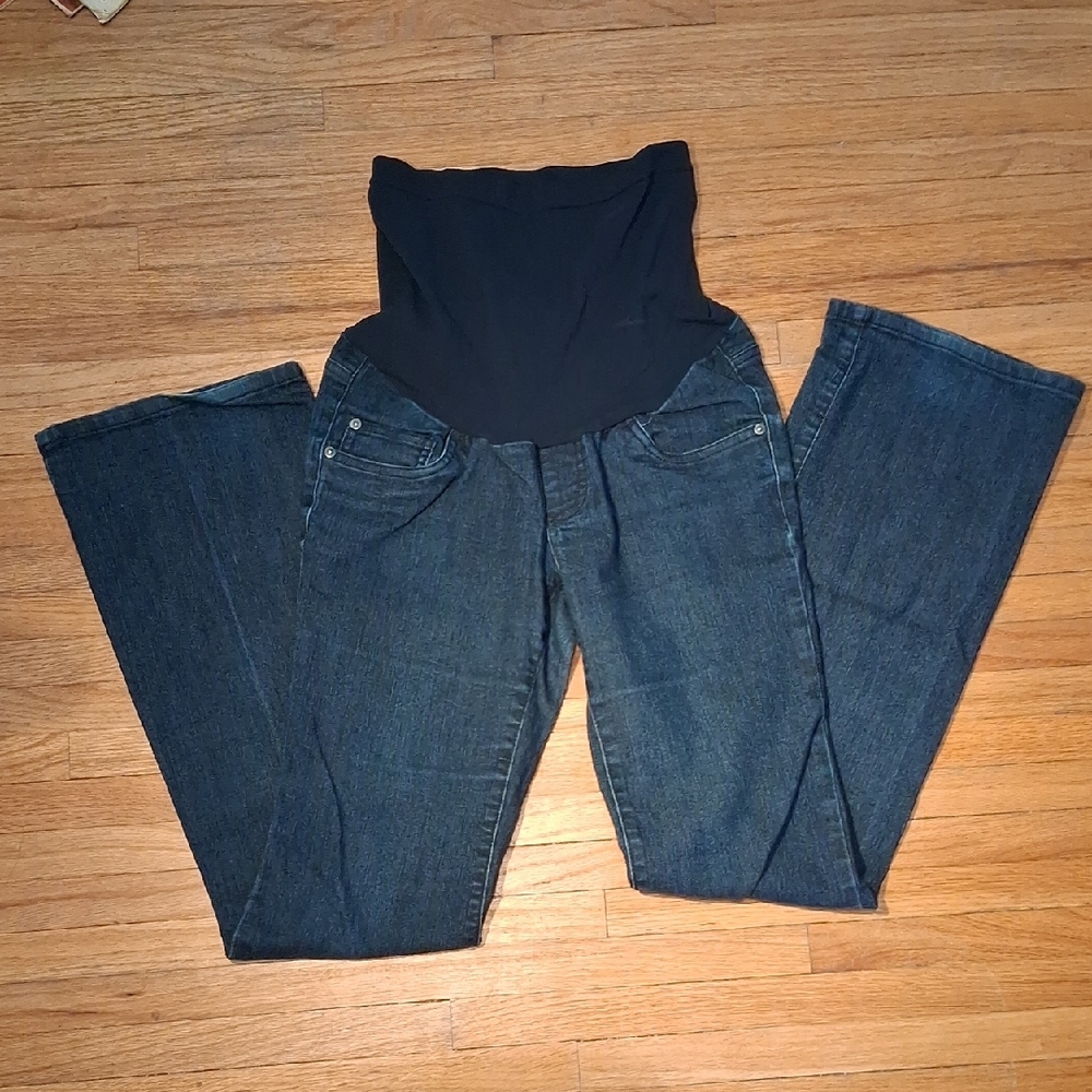 Maternity Indigo Blue Denim Dark Blue Jeans 6776